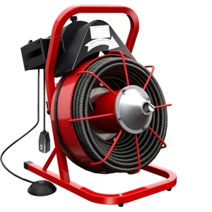 75Ft X 1/2Inch 370W Portable Electric Drain Cleaning Machine with Cutters and Glove for Sewer Drain Auger Cleaning