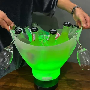 7L LED Ice Buckets Plastic Ice Bucket With Speaker Light RGB Colorful LED Cooler for Champagne Wine Beer Party Bar Club