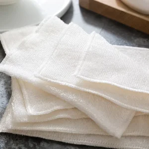 7X9 Inch White Viscose Reusable Kitchen Dishwashing Cleaning Cloth