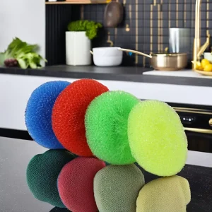 7g*10pcs PP Material Household Cleaning Plastic Scourer Clean Ball Sponges & Scouring Pads