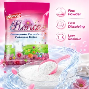 7kg Eco Friendly Antibacterial Stain Remover Flower Jasmine Scented Rich Foam Laundry Detergent Powder Soap for Southeast Asia