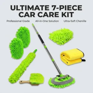 8-Piece Foldable Electrostatic Chenille Duster Set for Car Cleaning