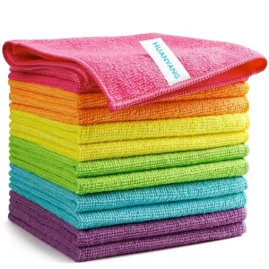 80 20 Custom 300GSM 40X40cm Microfiber Warp Knitted Cleaning Kitchen Towel Strong Water Absorption Microfiber Kitchen Cloth