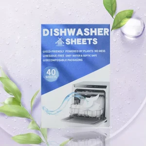 80 Loads Eco Friendly Lemon Scented Solid Dishwasher Detergent Sheets No Plastic Biodegradable Tablets