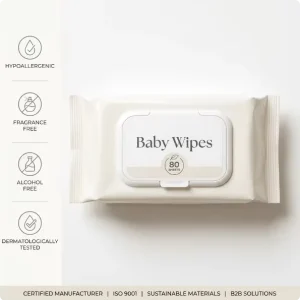 80 Pcs OEM China Factory Non Woven Unscented Alcohol Free All Natural Organic Baby Skin Care Wet Wipe Made in China