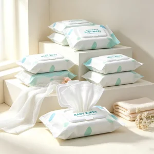 80 Pieces Soft and Skin Friendly Wet Wipes Nonwoven Baby Wipes for Infants and Young Children Eco Friendly Baby Wipes
