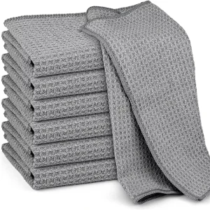 80% Polyester 20% Polyamide Microfiber Kitchen Dish Towel Set Quick-Dry Absorbent Waffle Weave Cleaning Towels