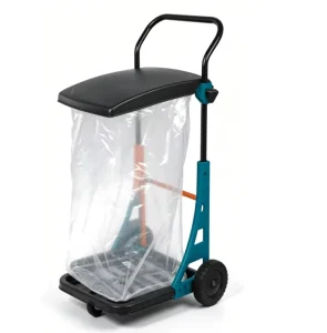80L Garden Waste Trolley with Lid Portable Leaf Rubbish Collector Cart Outdoor Yard Garbage Storage Hand Cart for Lawn Clean up