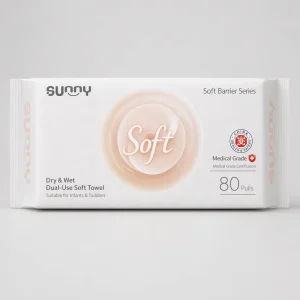 80PCS Dry Wet Dual Use Cotton Soft Facial Towel Bare Skin Series Extra Protection Baby Face Towel