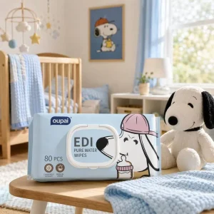 80PCS EDI Pure Water Chamomile Extract Baby Wipes Pure Cleansing Fragrance Free Soft Gentle Baby Wet Wipes