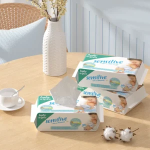 80PCS Unscented 99.9% Pure Water Newborn Wet Wipes Water Based Cleansing Wipes for Babies Gentle Fragrance-Free Cleansing Wipes