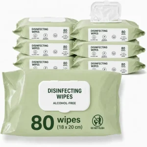 80Pcs Alcohol Free Eco Friendly Non Woven Antibacterial All Natural Disinfecting Wipes for House Cleaning