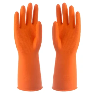 80g Reusable Latex Diamond-Texture Waterproof Gloves for Kitchen Dishwashing and Cleaning