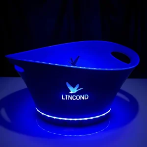 8L Luxury Plastic Rechargeable Led Ice Bucket for Bar Party