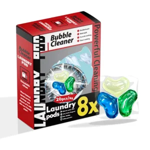 8X Concentrated Laundry Pods Capsules 40 Loads Strips Cold-Water Dissolving Zero Residue 3 in 1 Laundry Pods