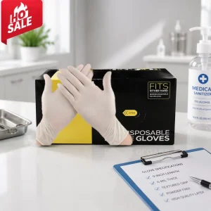 9-Inch Disposable Textured 6mil Powder-Free Sterile White Latex Medical Gloves