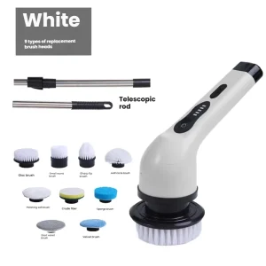 9-in-1 Household Long-Handle Rechargeable Wireless Electric Spin Scrubber Cleaning Kit
