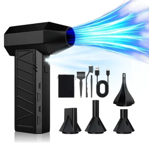 90000 RPM Electric Compressed Air Blower with LED Lighting and Multiple Mouthpieces