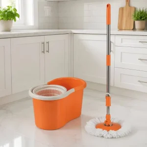 95-121cm Stainless Steel Rod 360-Degree Flexible Swivel Head Lightweight Cotton Mop