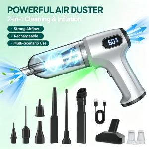 95000RPM Cordless Handheld Wet/Dry Vacuum 63000Pa Suction Brushless Motor 60min Runtime Battery Powered Car and Home Cleaner