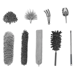 9PCS Long Handle Microfiber Chenille Duster Cleaning Tools Set