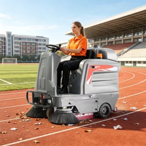 A13 Heavy-Duty Drive-On Floor Sweeper with Double Brushes for Industrial Parks
