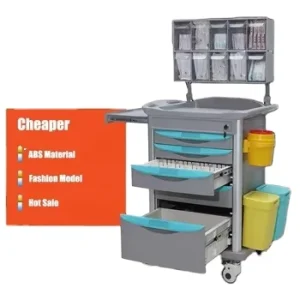 ABS Hospital Medical Anesthesia Medicine Nursing Trolley Tool Cart Crash Cart Dispensing Car for Clinic Hospital
