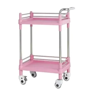 ABS Plastic and Stainless Steel Medical Trolley with Rubber Wheels
