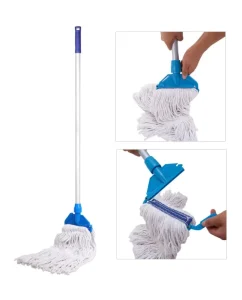 AF01051 Heavy Duty Wet Mop Set with Replaceable Cotton Mop Head, Clip and Aluminum Handle