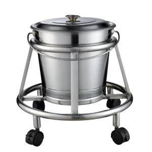 ALK06 H06 Hospital Stainless Steel Medical Trolley Kick Bucket Moving Cart 12L Load Capacity Multi Function Easy Clean