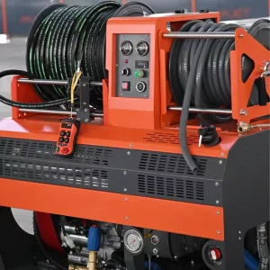 AMJET Popular Sewer Cleaning Machine with air Cooling (fan Cooling) and Electric Curler 180BAR 70LPM