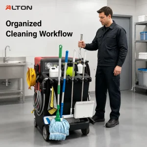APC100 Commercial All Purpose Cleaning Machine 150L 160L Tank 50kg Spray Pressure Restroom Cleaning Cart with Hose Storage