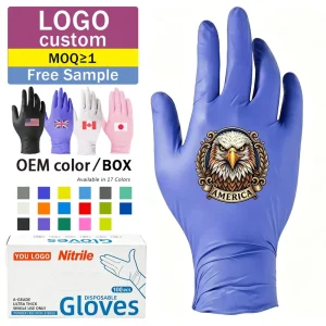 AQL1.5 Ice Blue Nitrile Gloves for Cleanroom and Tech Assembly