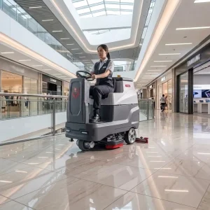 ARES700 Commercial Electric Ride-on Floor Scrubber for Industrial Tile Cleaning