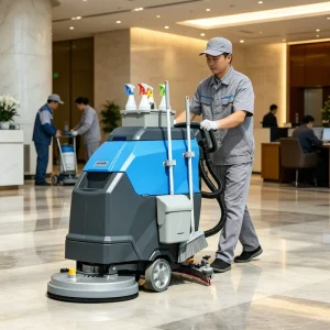 AS560 Walk Behind Floor Scrubber Dryer for Hospital Floors and Hotel Lobbies