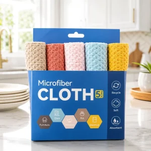 Absorbent 300GSM Microfiber Dish Cloths for Kitchen Household Cleaning Thick Microfiber Towels with Antibacterial
