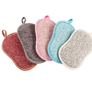 Absorbent Microfiber Double-Sided Quick-Drying Kitchen Cleaning Sponge Pad