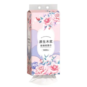 Absorbent Super Soft Disposable Facial Tissue OEM 4 Ply White 30 Sheets Home Use with Hook