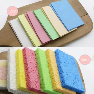 Absorbent Vegetable Cellulose Sponge Cleaning Pad Rectangular Scouring Pad for Home and Commercial Cleaning