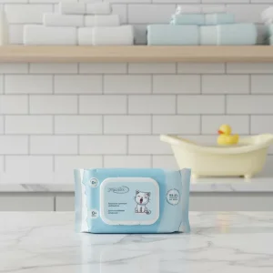 Aby Wipes 80Pcs Spunlace Material Soft Gentle Hypoallergenic for Baby Skin Cleansing