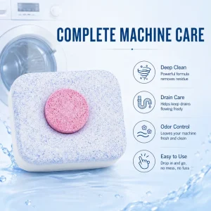 Active Washing Machine Cleaner Tablet Powerful 3 in 1 Washing Machine Cleaner Descaler 20g Deep Clean for Home Supply