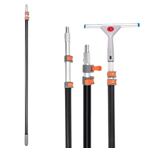 Adjustable Extendable Squeegee Pole 135-363cm Telescopic Aluminum Rod with Non Slip Grip for Efficient Window Cleaning