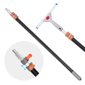 Adjustable Extendable Squeegee Pole 95-243cm Telescopic Aluminum Rod with Non Slip Grip for Efficient Window Cleaning