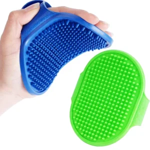 Adjustable Ring Handle Grooming Brush Suitable for Long Short Haired Shampoo Bath Brush Soothing Massage Rubber Comb Brush