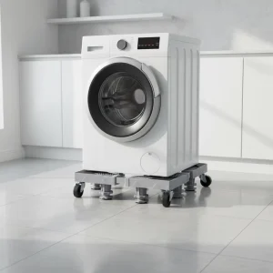 Adjustable Washing Machine Base With Wheels Shock Absorbing Silent Height Adjustable Stand for Washer Dryer Refrigerator