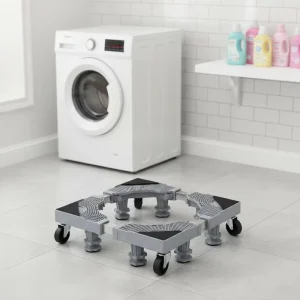 Adjustable Washing Machine Stand Movable Base With Lockable Wheels Heavy Duty Air Conditioner Machine Anti Slip Stand