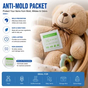 Adsorbent Mold Prevention Sheet 5x5cm for Storage Packaging Clothing and Leather