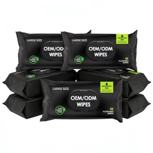 Adult Flushable Wet Toilet Wipes Soft Biodegradable Cleaning Wipes for Bathroom Hygiene Daily Personal Care Home