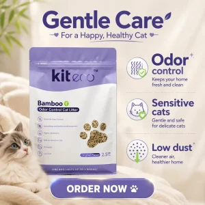 Advanced Biodegradable Eco-Friendly Flushable Bamboo Cat Litter with Fast Clumping Extra Odor Control Easy Cleanup