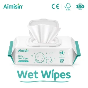 Aimisin OEM Soft Gentle Wet Wipes Sensitive Skin Baby Wipes Personal Care Wipes Private Label Cleaning Wipes with ISO